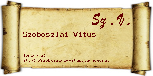 Szoboszlai Vitus névjegykártya